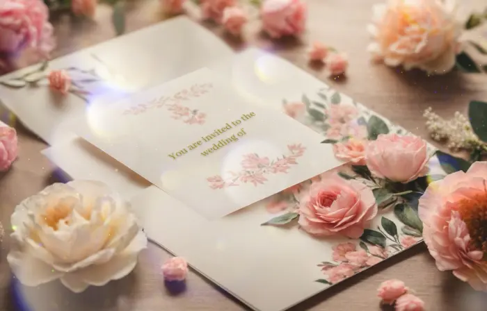 Colorful 3D Floral Wedding Invitation Card Slideshow